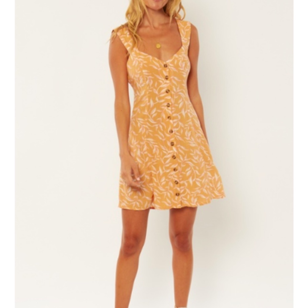 Parker Woven Mini Dress - Orange Floral - Amuse Society - Size L